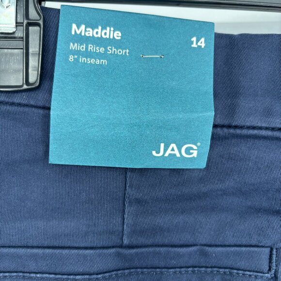 Jag Women's Maddie 8" Inseam Mid Rise Pull-On Bermuda Shorts Navy Size 14 NWT - Picture 6 of 6